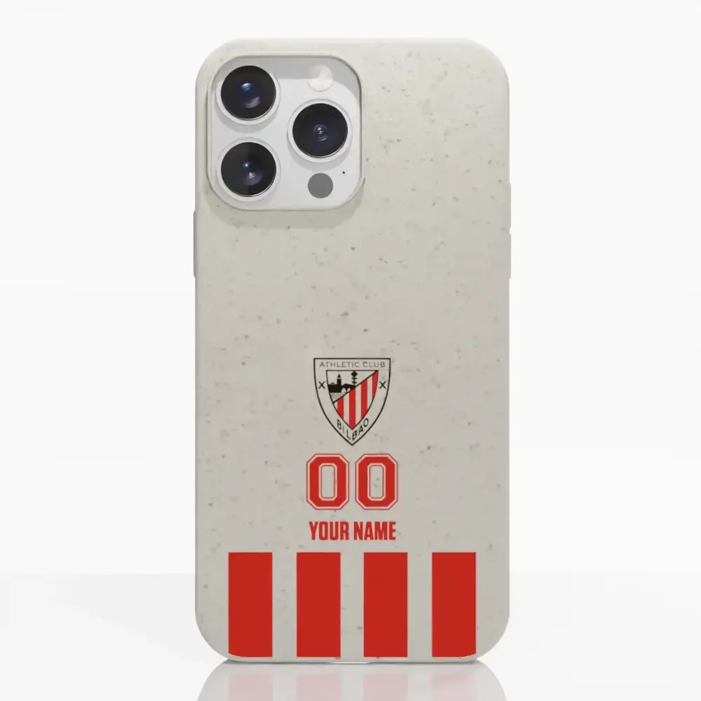 Athletic Club Official Compostable Phone Case Design Classic Vertical Stripe + Name and Number - Image 13