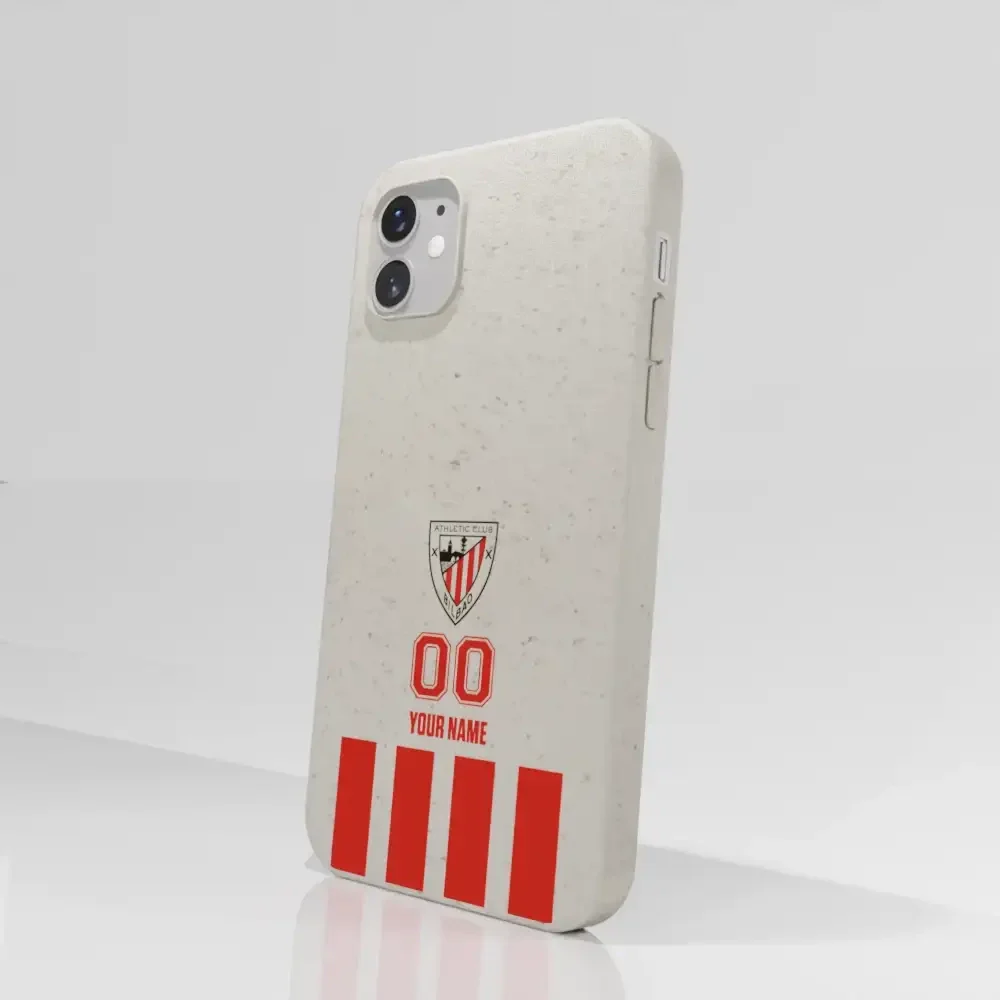 Athletic Club Official Compostable Phone Case Design Classic Vertical Stripe + Name and Number - Image 45