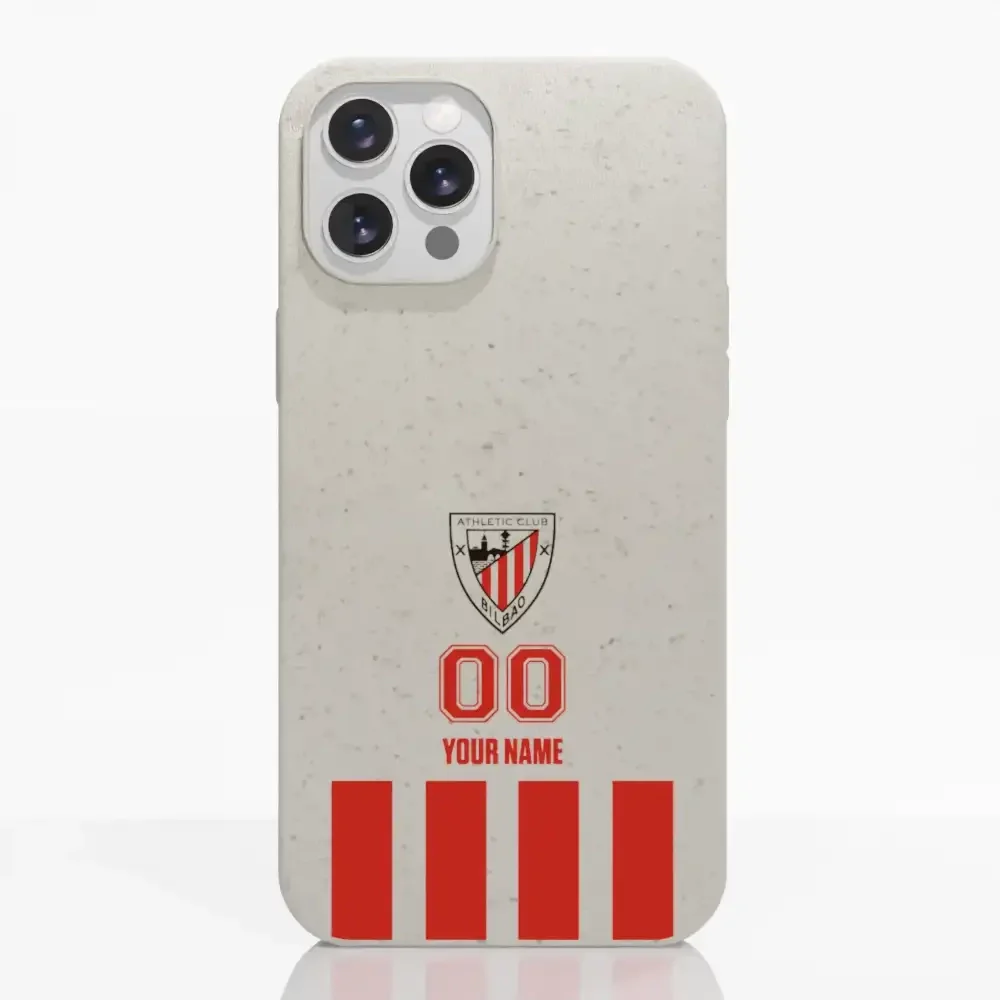Athletic Club Official Compostable Phone Case Design Classic Vertical Stripe + Name and Number - Image 5