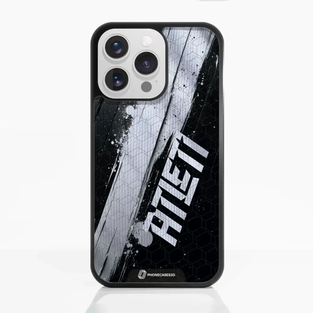 Atletico Madrid Official 3D Phone Case Design Black & White Paint - Image 10