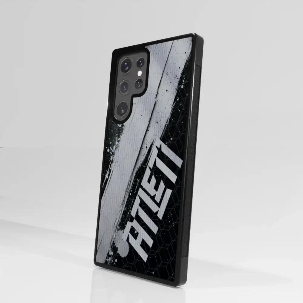 Atletico Madrid Official 3D Phone Case Design Black & White Paint - Image 106
