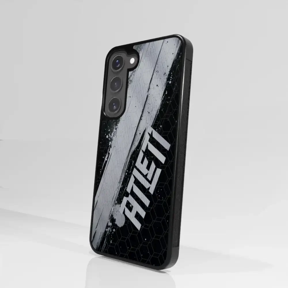 Atletico Madrid Official 3D Phone Case Design Black & White Paint - Image 107