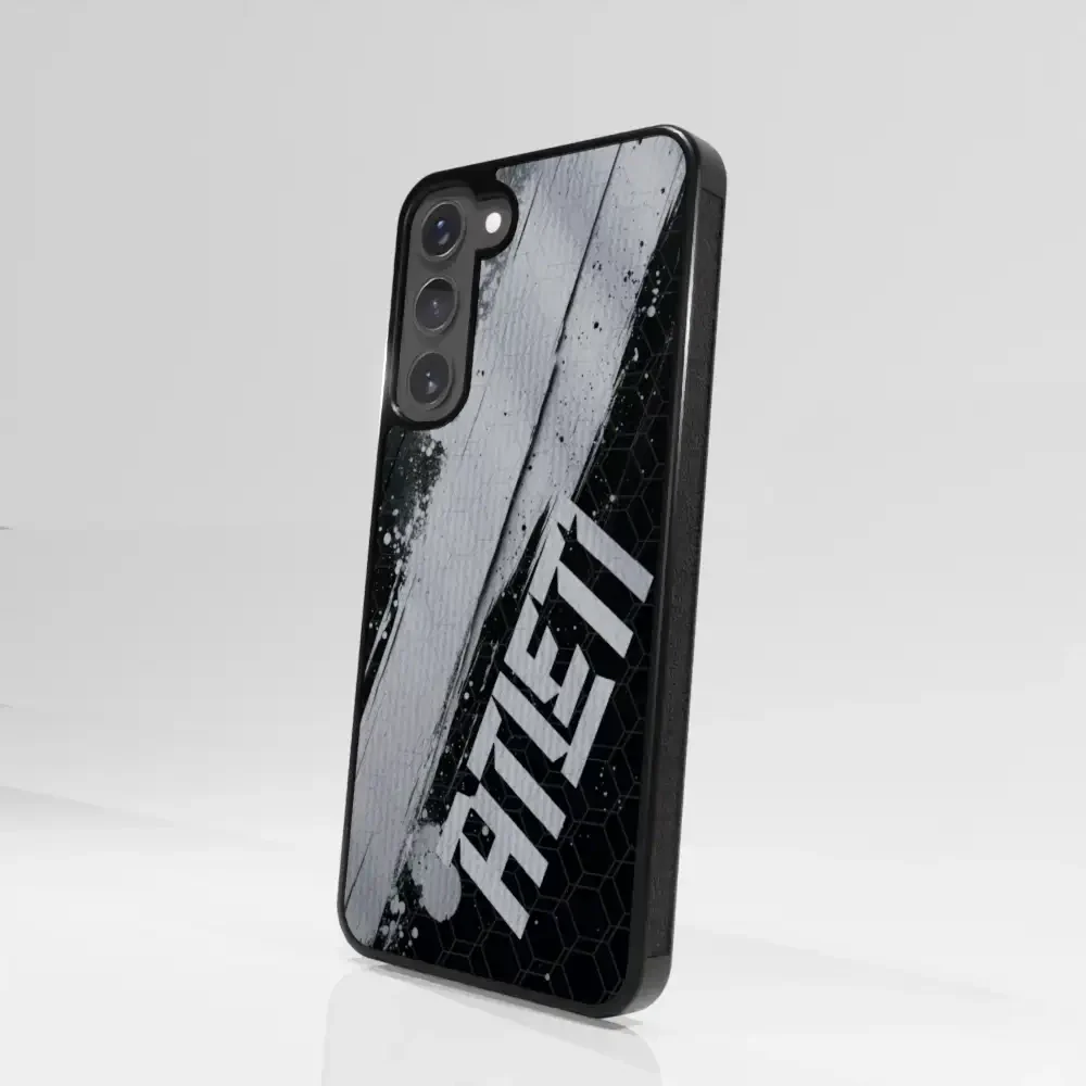 Atletico Madrid Official 3D Phone Case Design Black & White Paint - Image 108