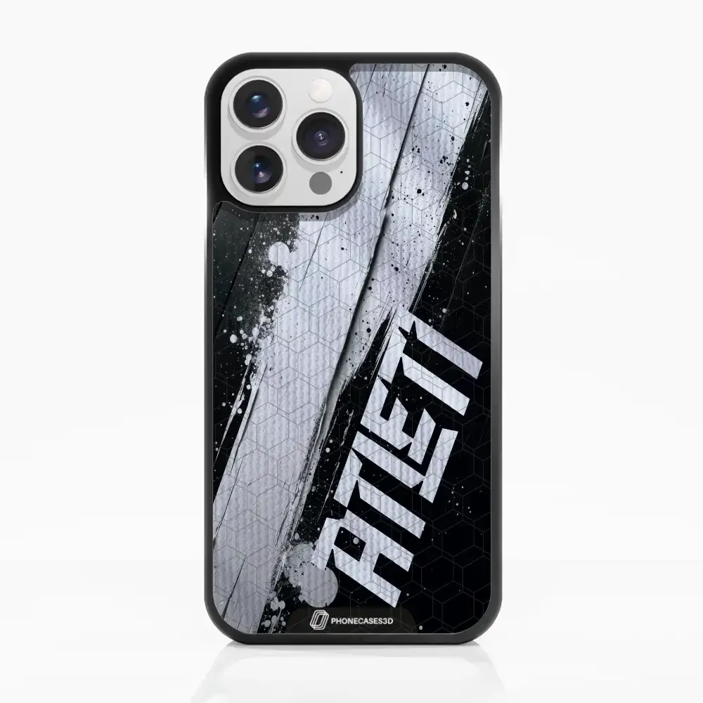 Atletico Madrid Official 3D Phone Case Design Black & White Paint - Image 11