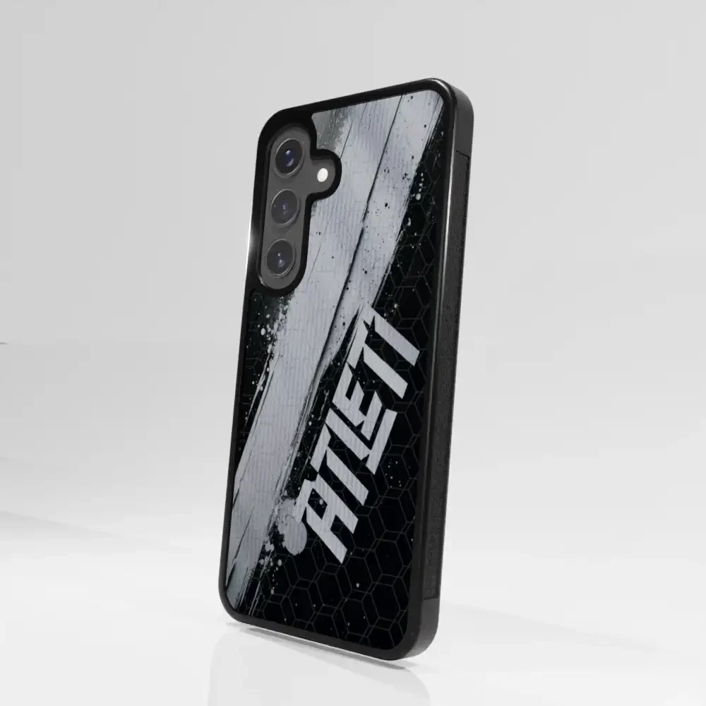 Atletico Madrid Official 3D Phone Case Design Black & White Paint - Image 110
