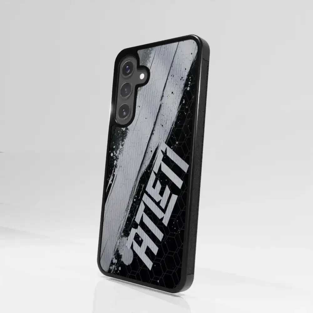 Atletico Madrid Official 3D Phone Case Design Black & White Paint - Image 111