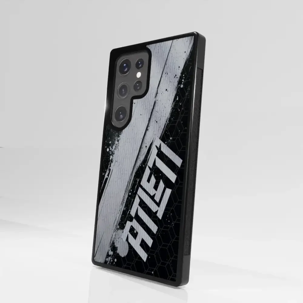 Atletico Madrid Official 3D Phone Case Design Black & White Paint - Image 115