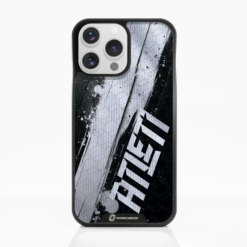 Atletico Madrid Official 3D Phone Case Design Black & White Paint - Image 15