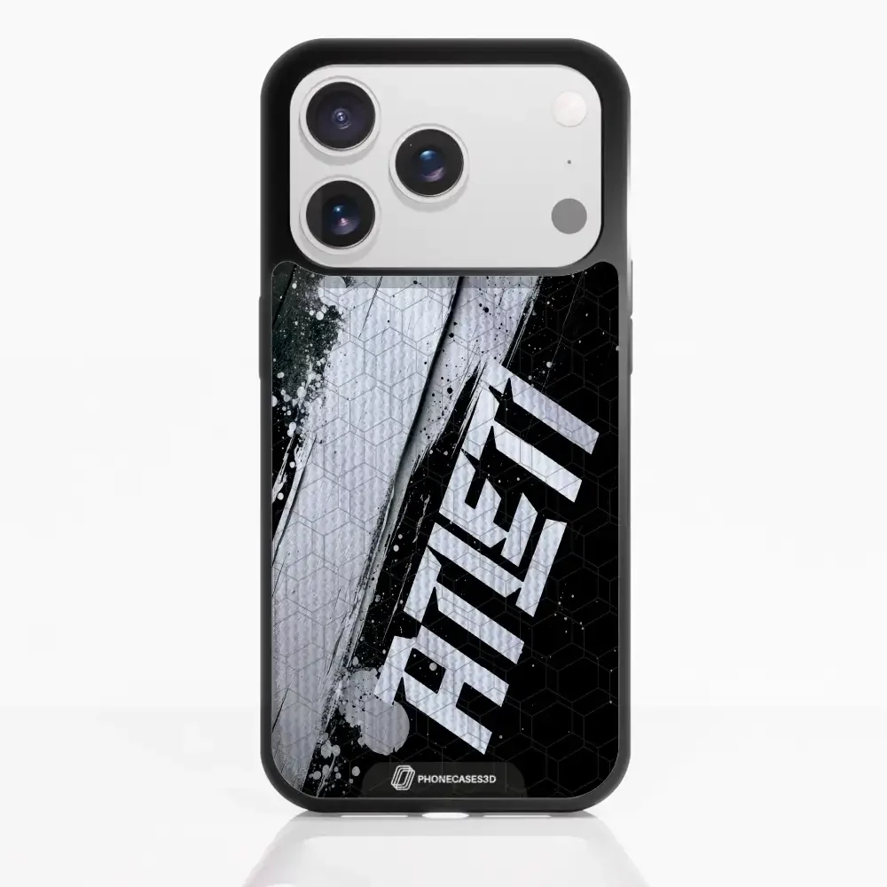 Atletico Madrid Official 3D Phone Case Design Black & White Paint - Image 27