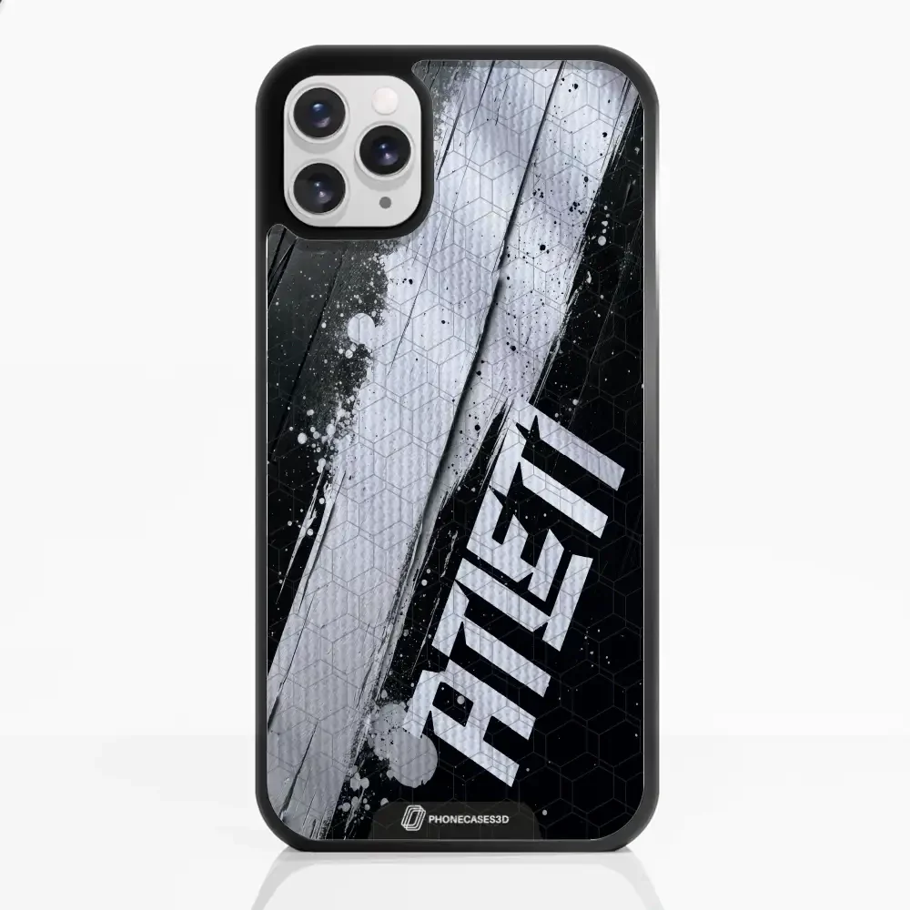 Atletico Madrid Official 3D Phone Case Design Black & White Paint - Image 3