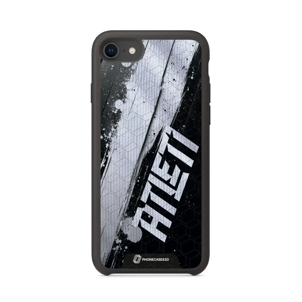 Atletico Madrid Official 3D Phone Case Design Black & White Paint - Image 32