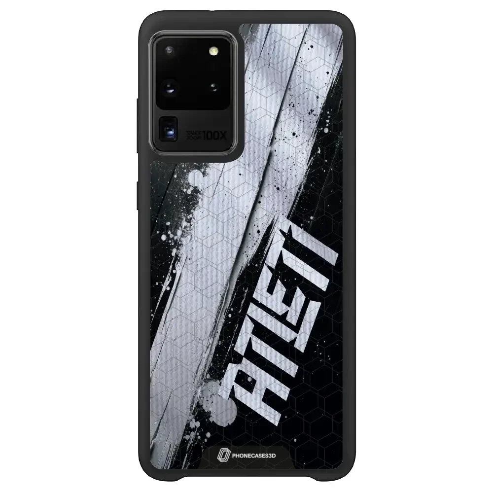 Atletico Madrid Official 3D Phone Case Design Black & White Paint - Image 43