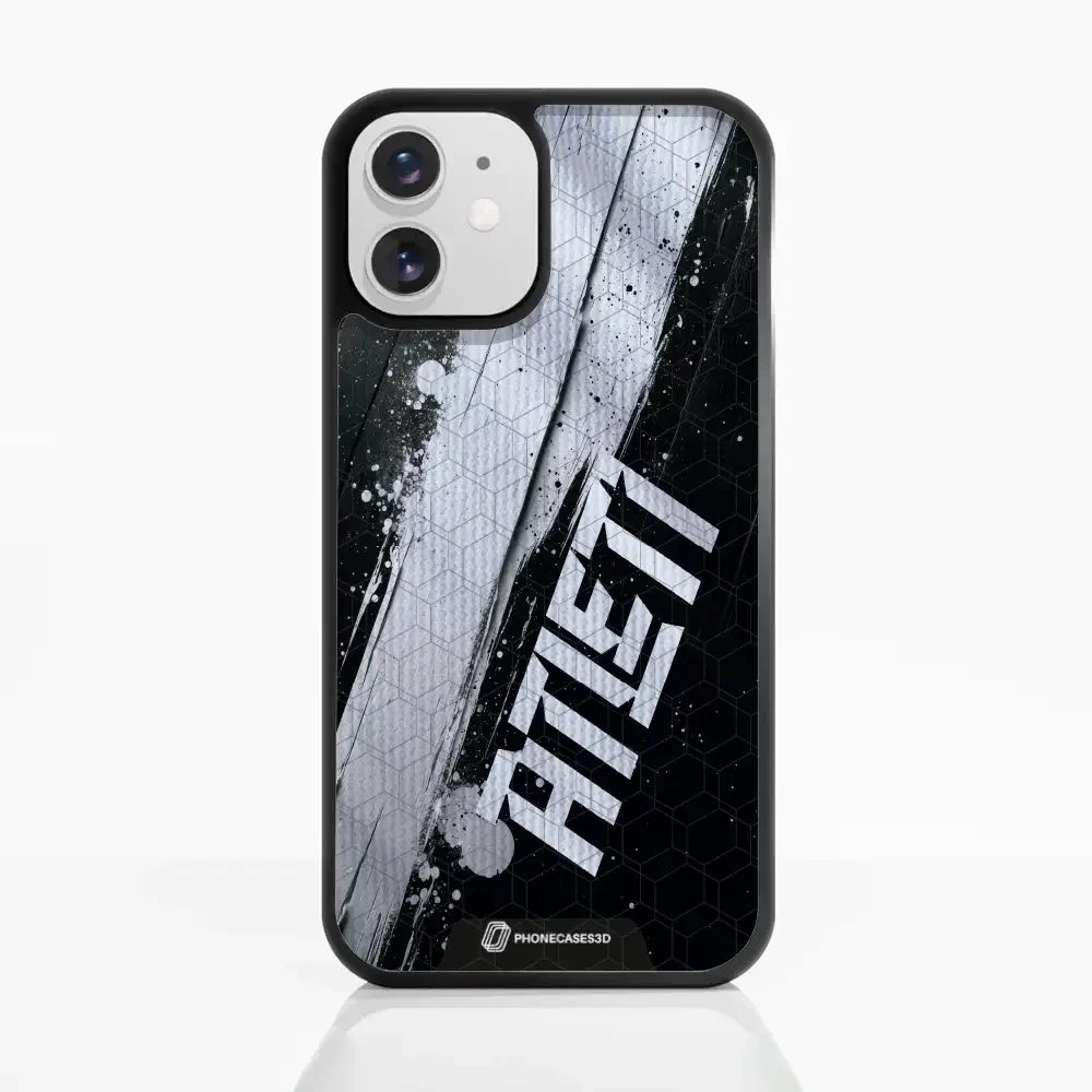 Atletico Madrid Official 3D Phone Case Design Black & White Paint - Image 5