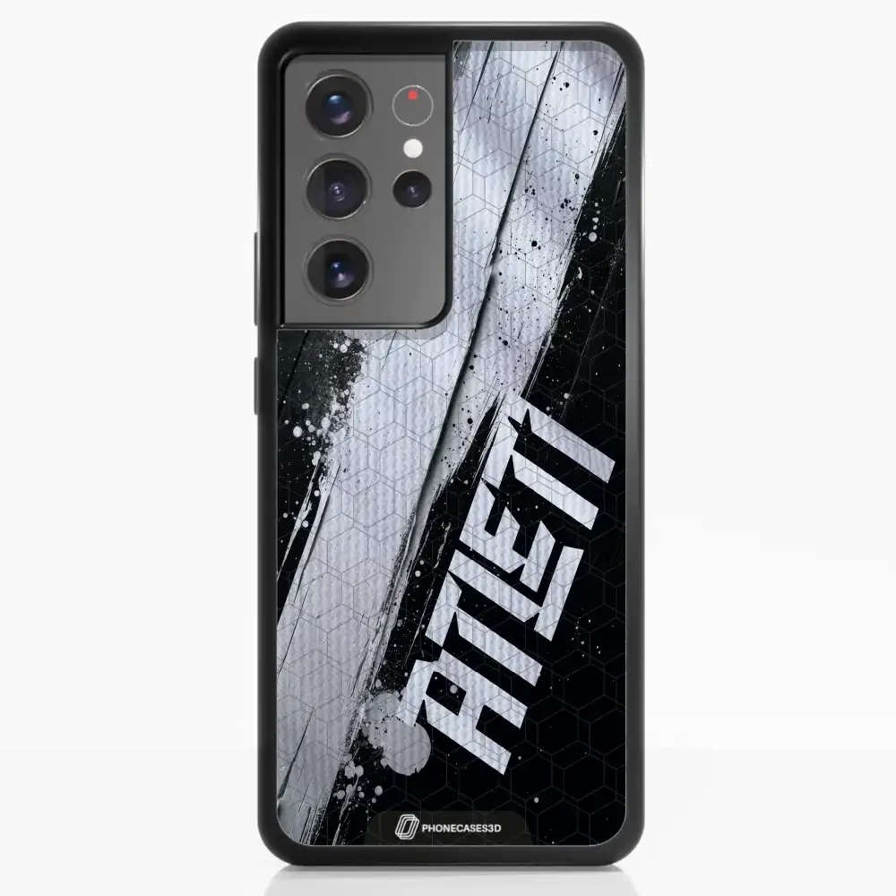 Atletico Madrid Official 3D Phone Case Design Black & White Paint - Image 53