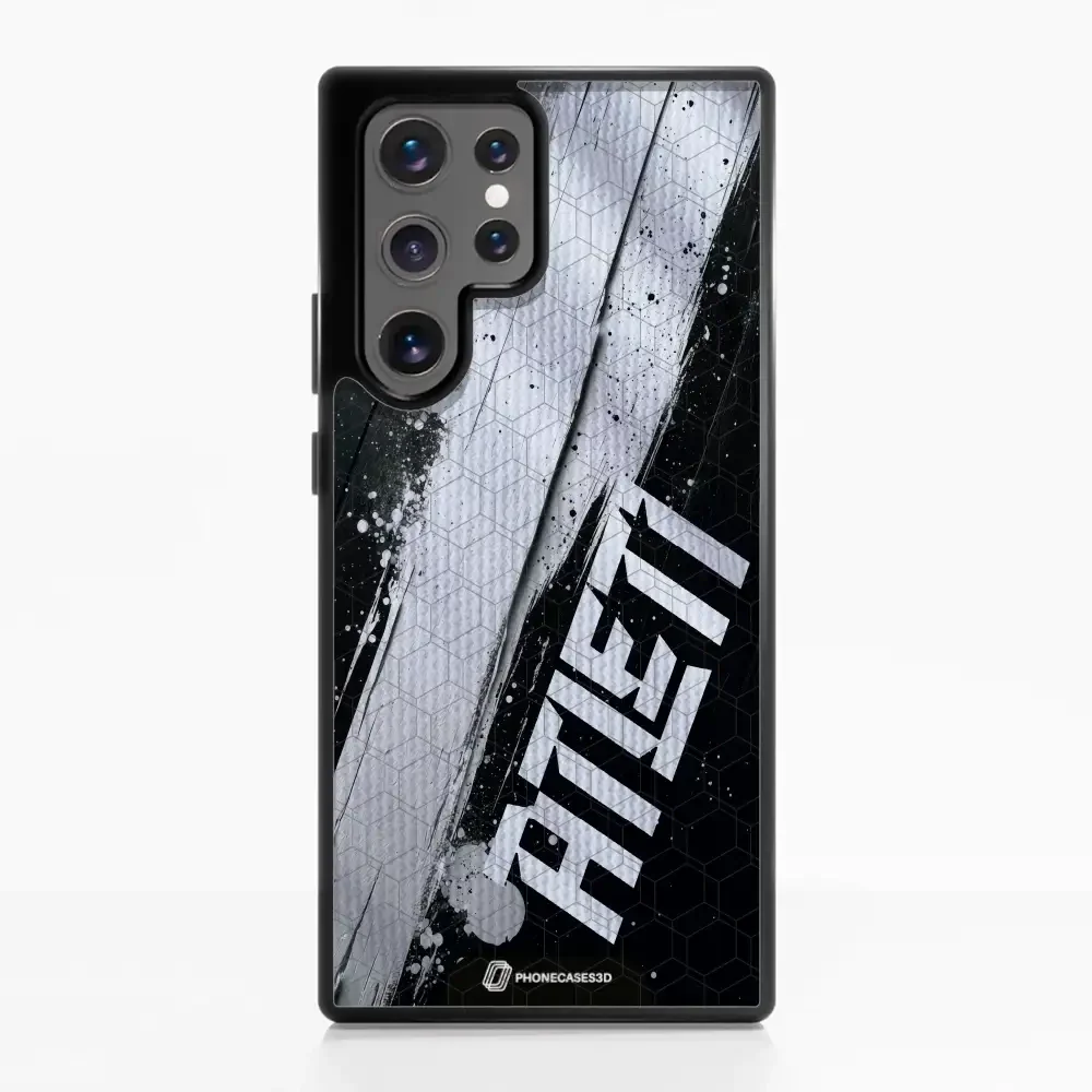 Atletico Madrid Official 3D Phone Case Design Black & White Paint - Image 56