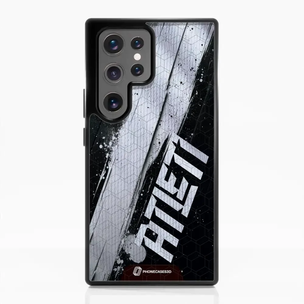 Atletico Madrid Official 3D Phone Case Design Black & White Paint - Image 65