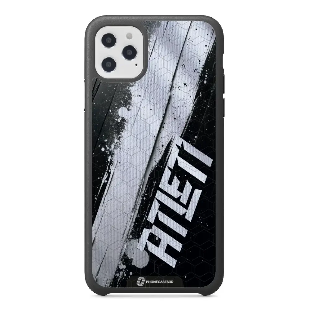 Atletico Madrid Official 3D Phone Case Design Black & White Paint - Image 7
