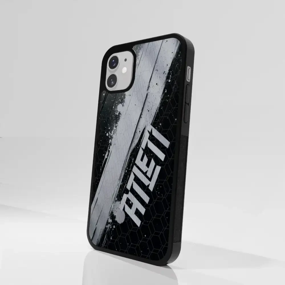 Atletico Madrid Official 3D Phone Case Design Black & White Paint - Image 76