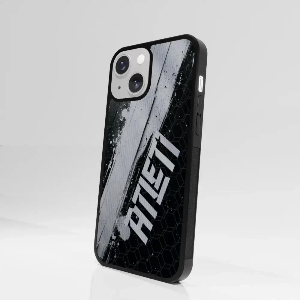 Atletico Madrid Official 3D Phone Case Design Black & White Paint - Image 84