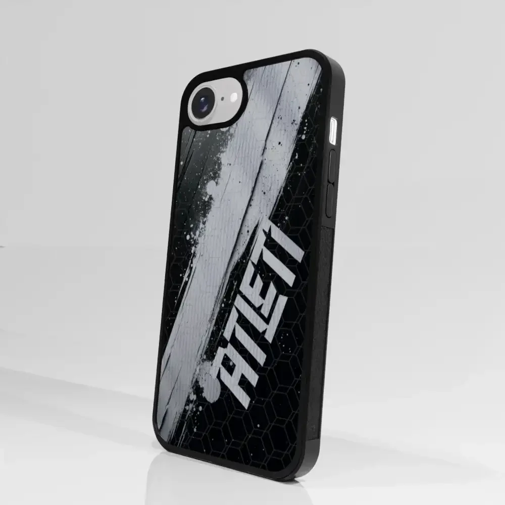 Atletico Madrid Official 3D Phone Case Design Black & White Paint - Image 96