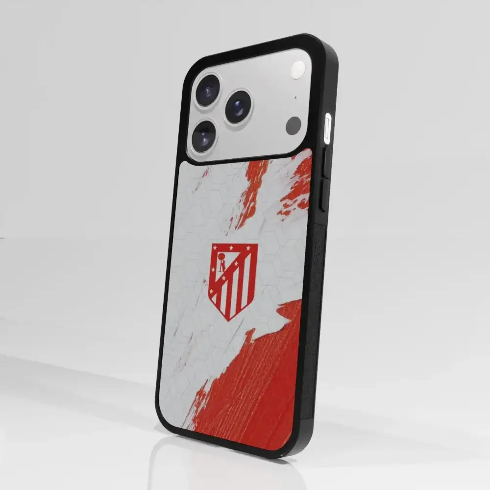 Atletico Madrid Official 3D Phone Case Design Red & White Paint - Image 100