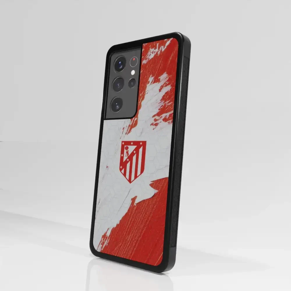 Atletico Madrid Official 3D Phone Case Design Red & White Paint - Image 103