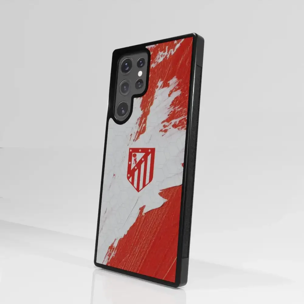 Atletico Madrid Official 3D Phone Case Design Red & White Paint - Image 106