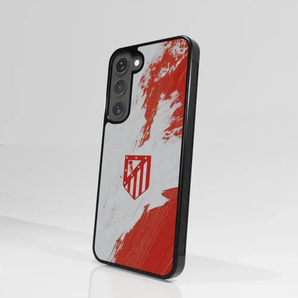 Atletico Madrid Official 3D Phone Case Design Red & White Paint - Image 107