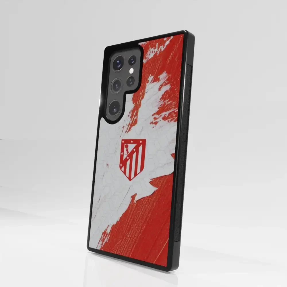 Atletico Madrid Official 3D Phone Case Design Red & White Paint - Image 115