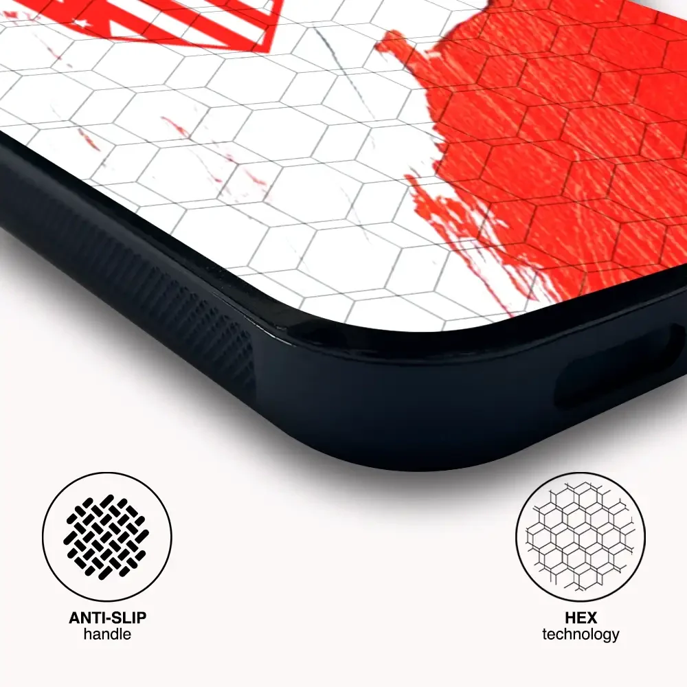 Atletico Madrid Official 3D Phone Case Design Red & White Paint - Image 116