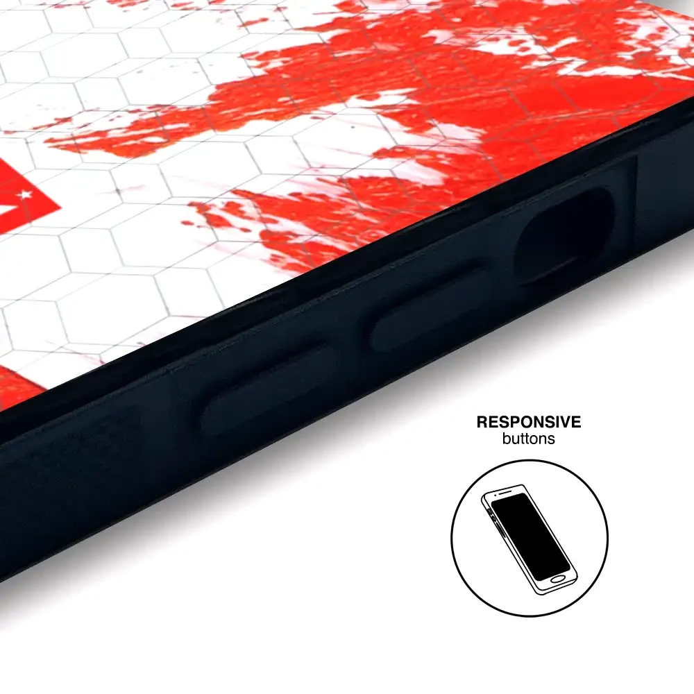 Atletico Madrid Official 3D Phone Case Design Red & White Paint - Image 117