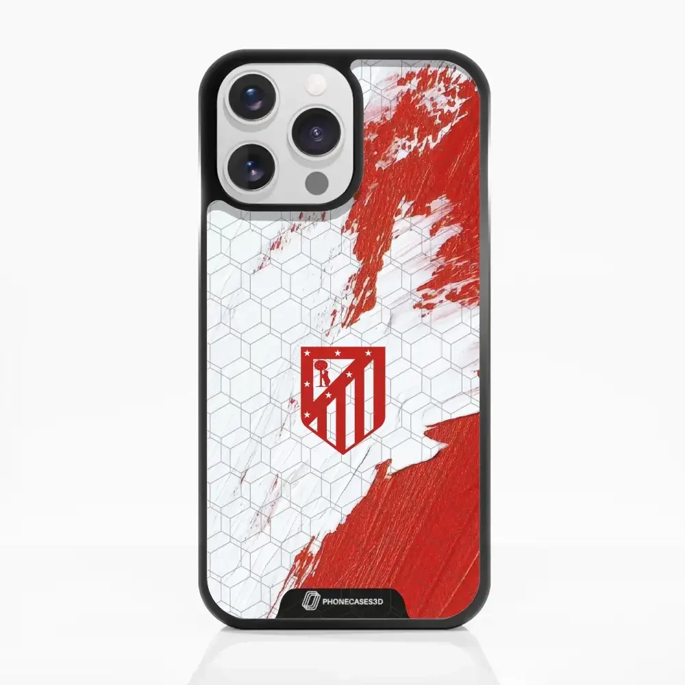 Atletico Madrid Official 3D Phone Case Design Red & White Paint - Image 14