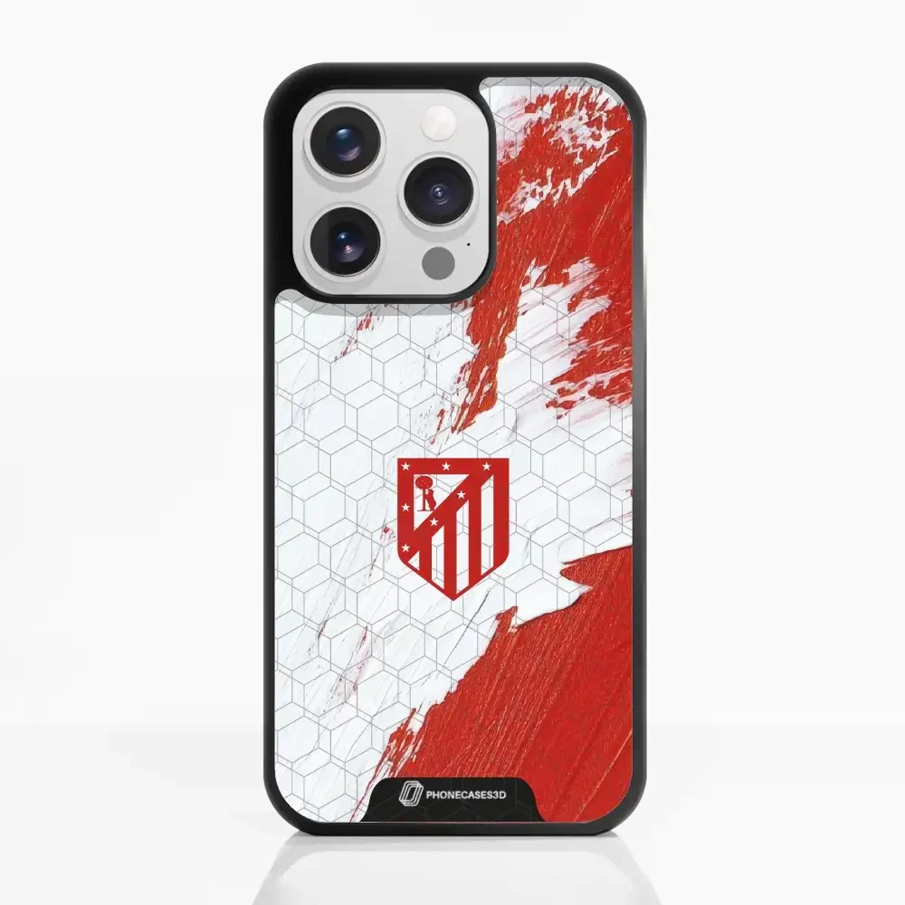 Atletico Madrid Official 3D Phone Case Design Red & White Paint - Image 18