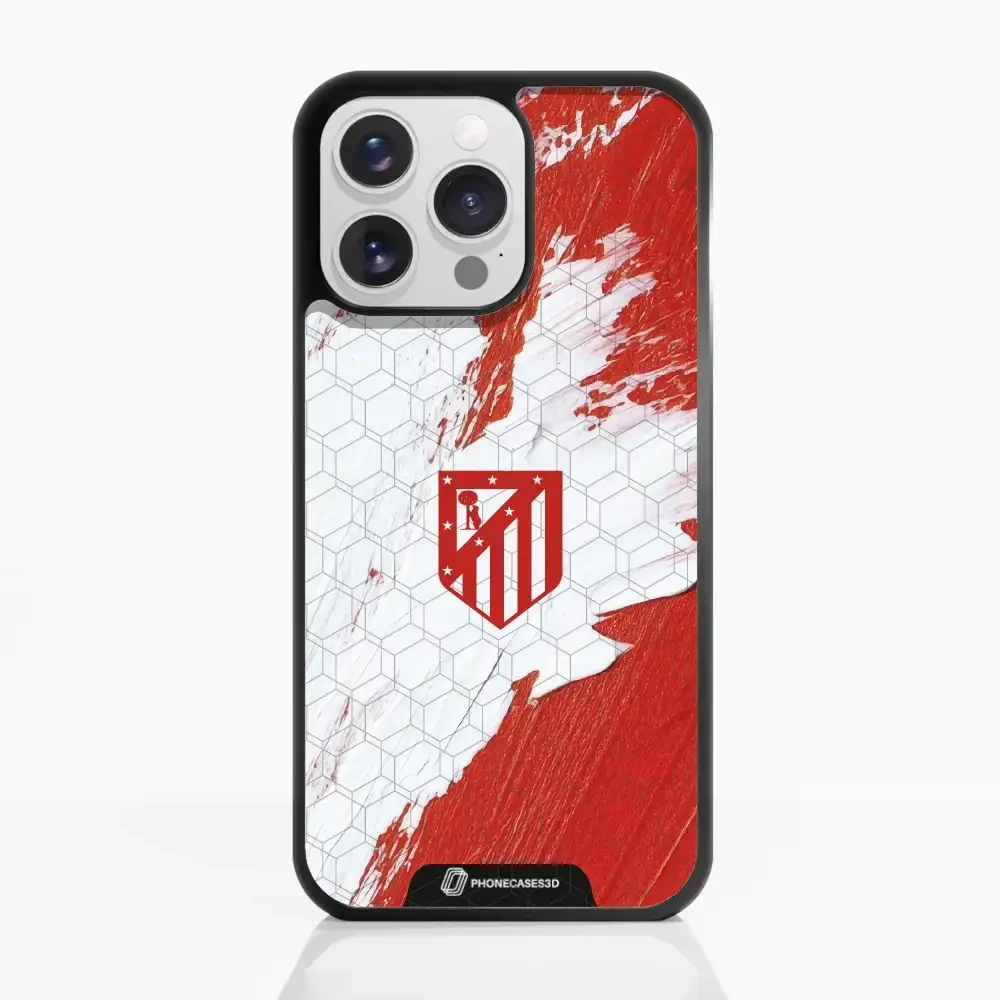 Atletico Madrid Official 3D Phone Case Design Red & White Paint - Image 19