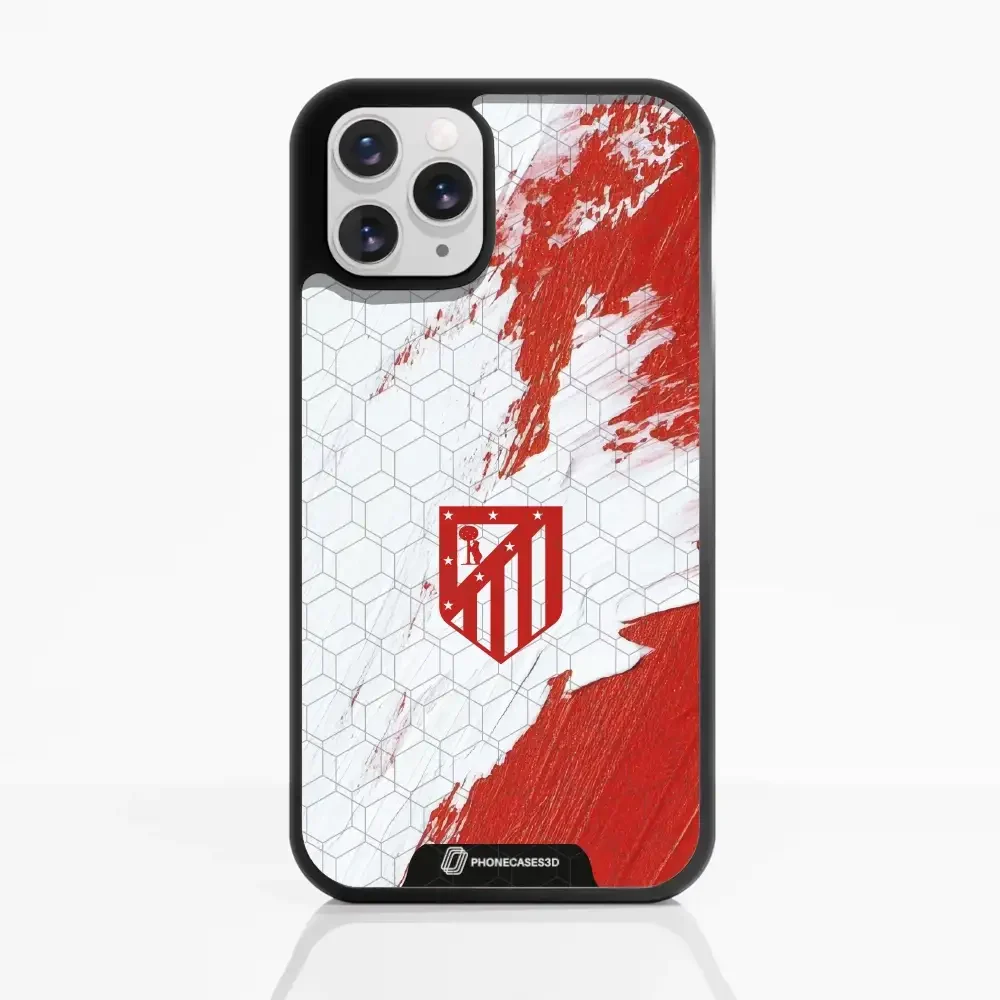 Atletico Madrid Official 3D Phone Case Design Red & White Paint - Image 2