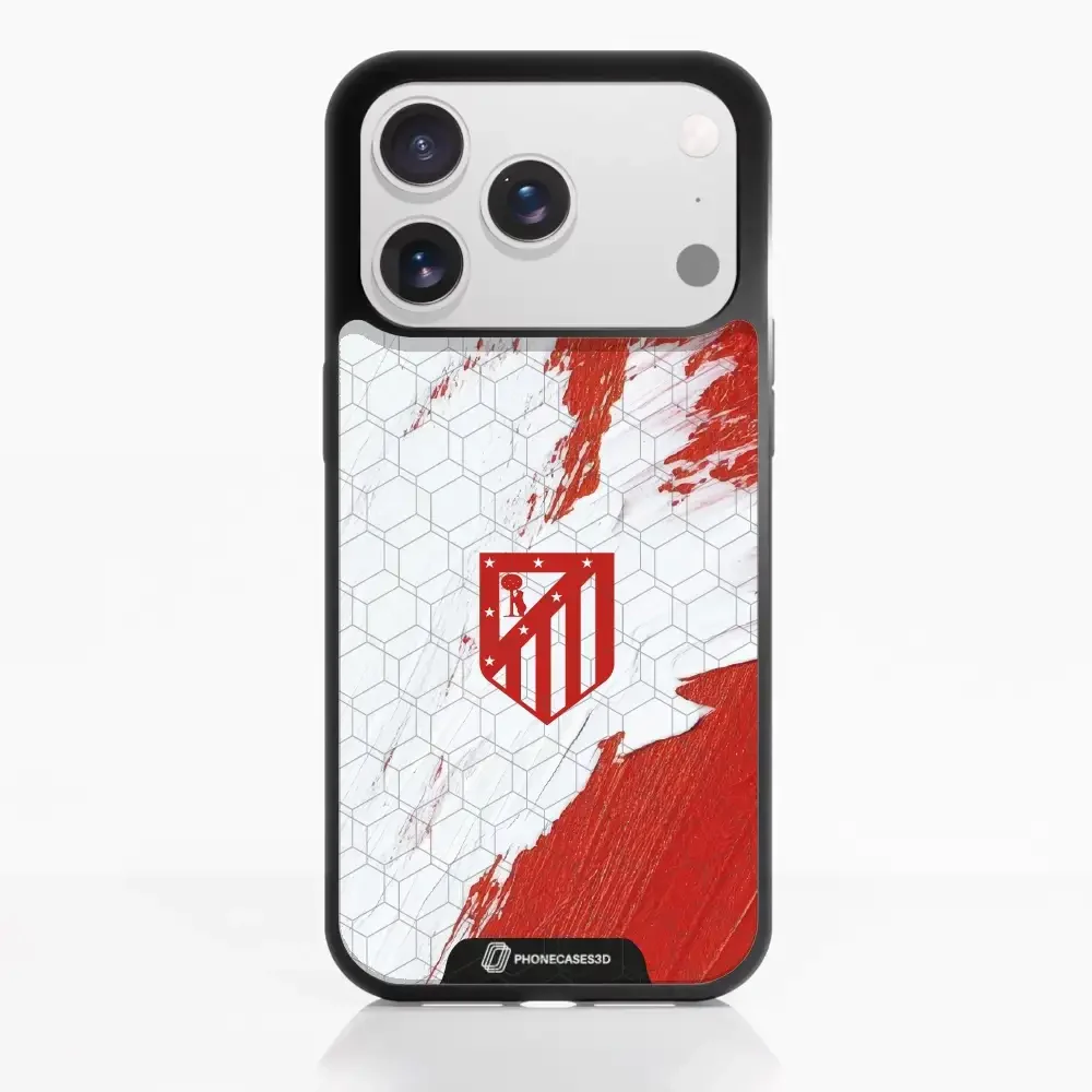 Atletico Madrid Official 3D Phone Case Design Red & White Paint - Image 26