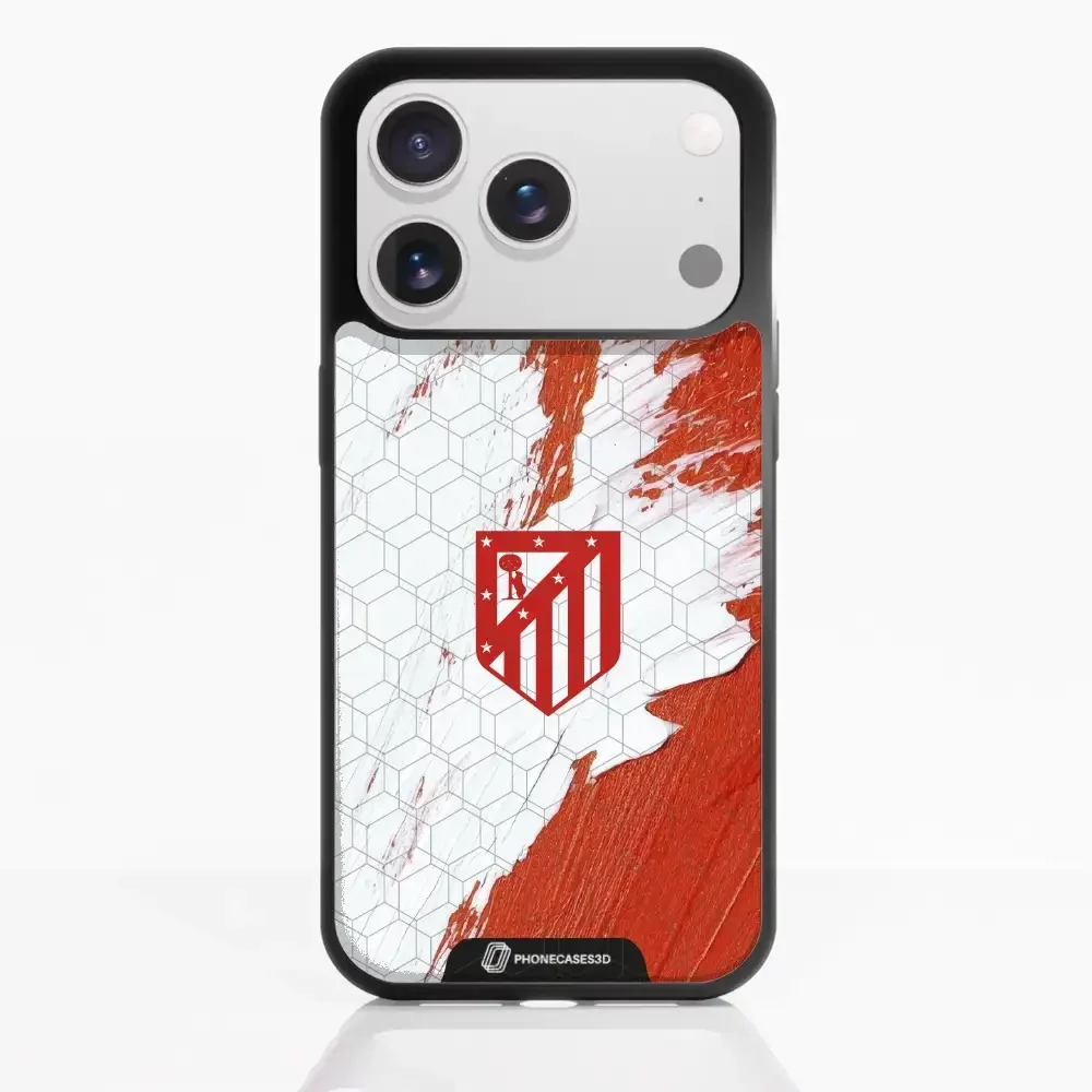 Atletico Madrid Official 3D Phone Case Design Red & White Paint - Image 27