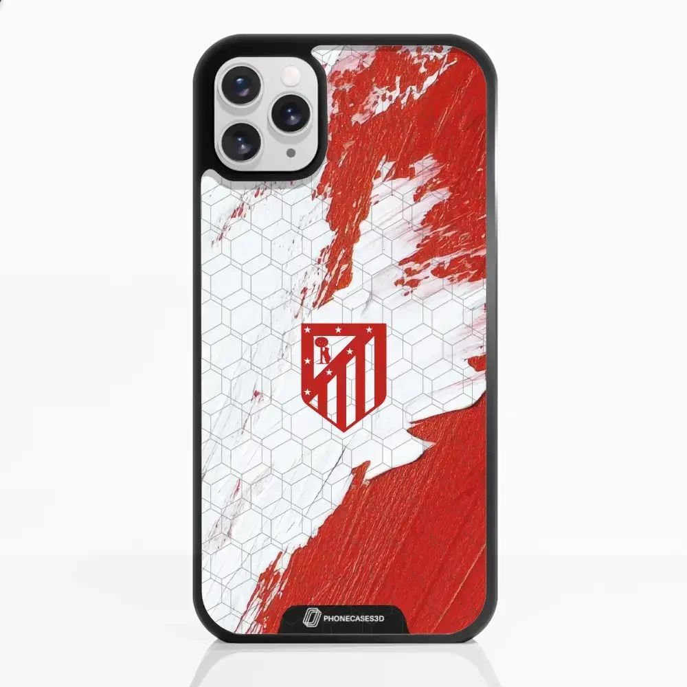 Atletico Madrid Official 3D Phone Case Design Red & White Paint - Image 3