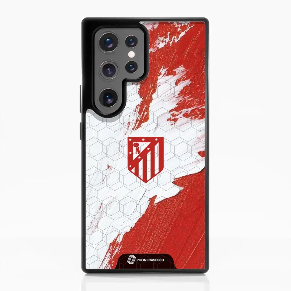 Atletico Madrid Official 3D Phone Case Design Red & White Paint - Image 65