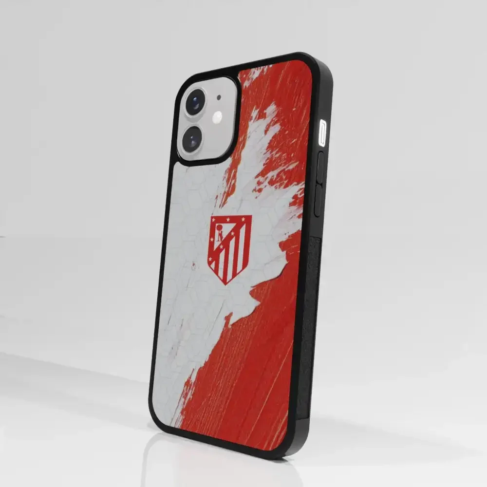 Atletico Madrid Official 3D Phone Case Design Red & White Paint - Image 80