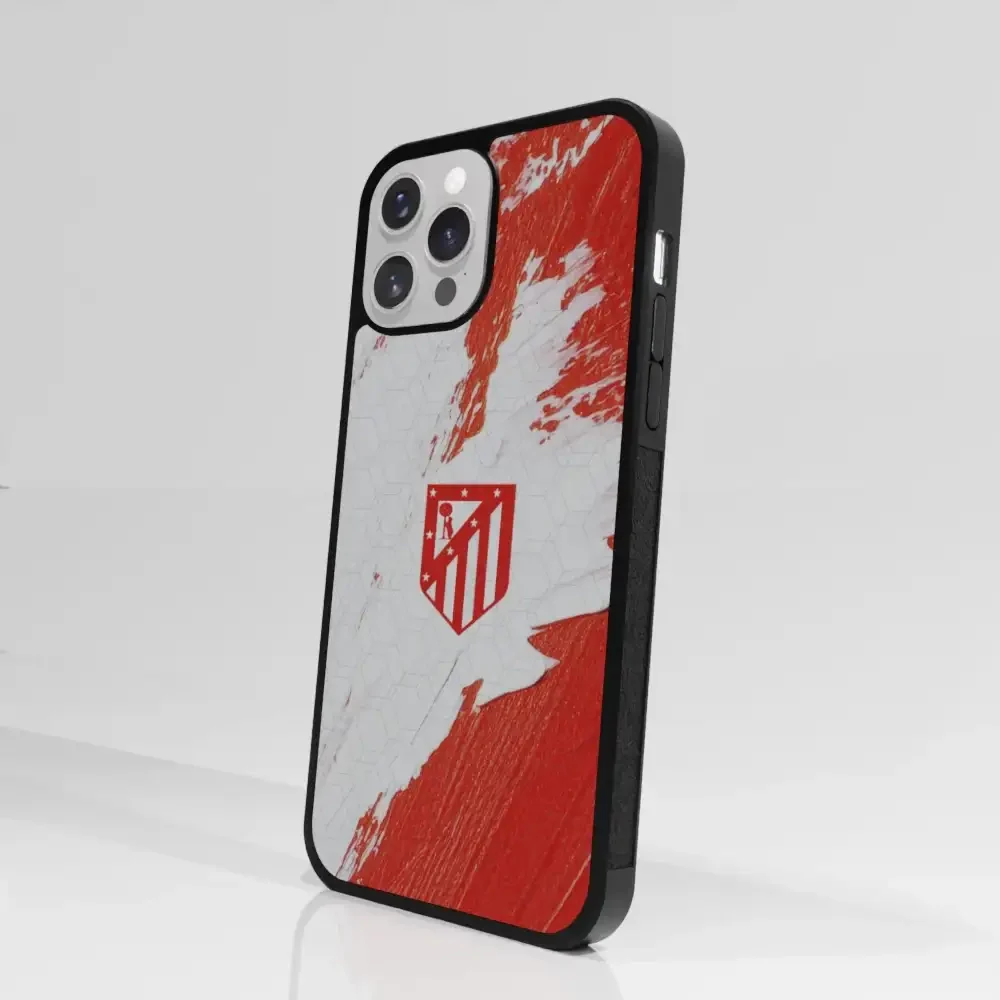 Atletico Madrid Official 3D Phone Case Design Red & White Paint - Image 82