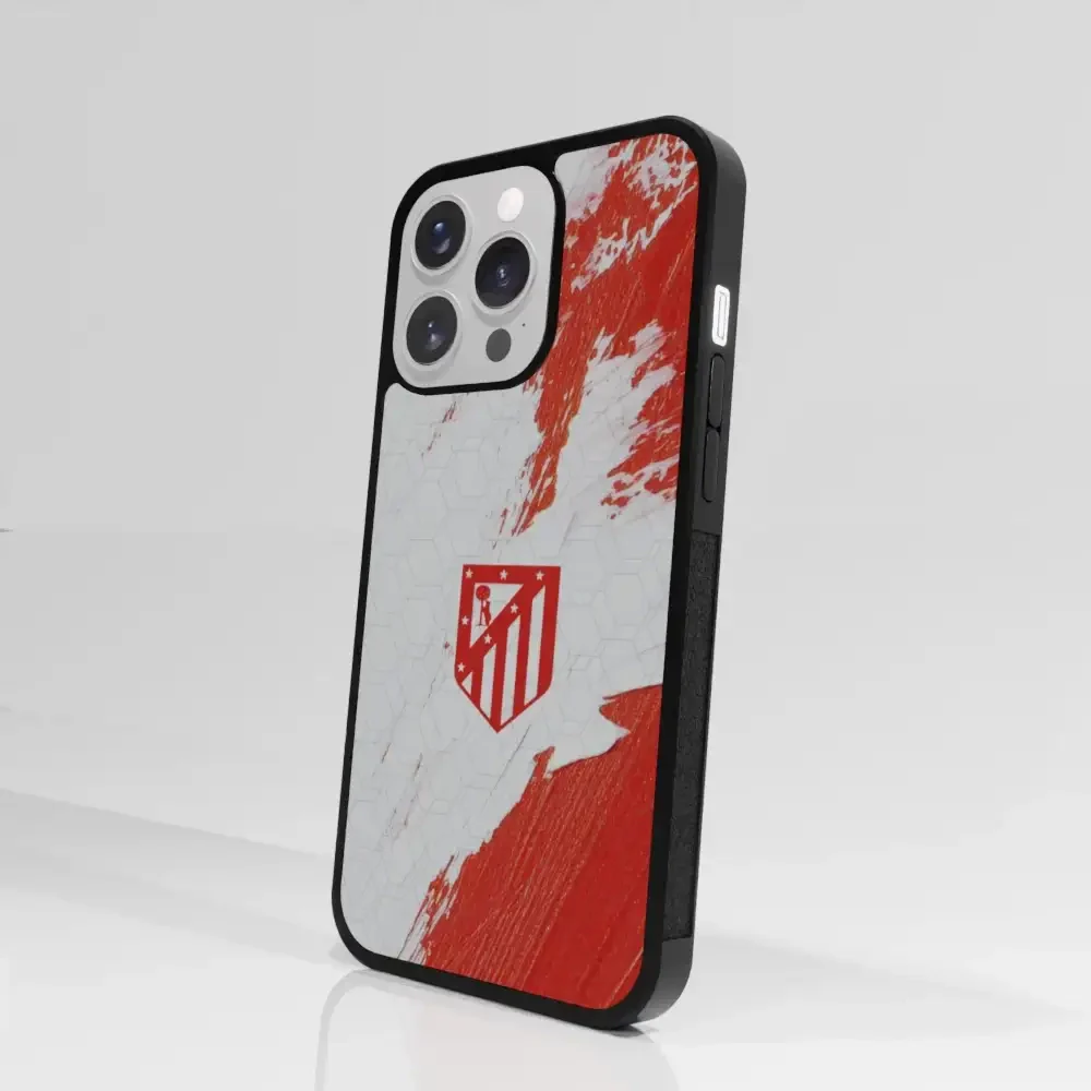Atletico Madrid Official 3D Phone Case Design Red & White Paint - Image 85