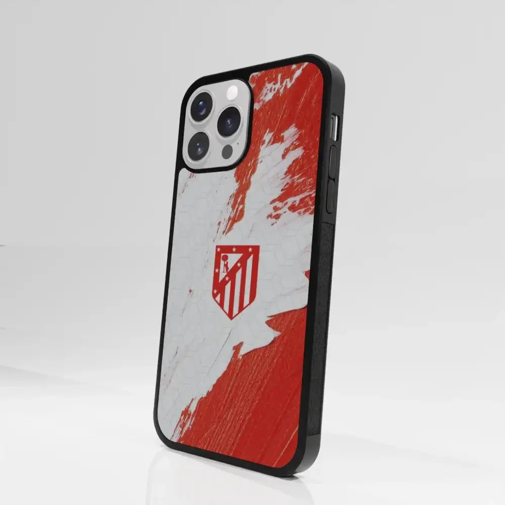 Atletico Madrid Official 3D Phone Case Design Red & White Paint - Image 86
