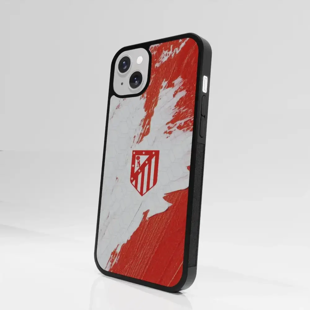 Atletico Madrid Official 3D Phone Case Design Red & White Paint - Image 88