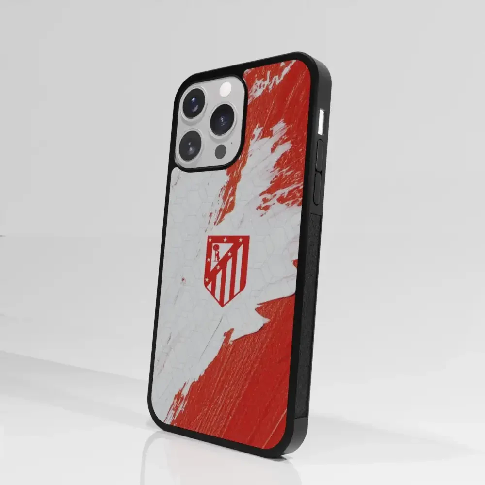 Atletico Madrid Official 3D Phone Case Design Red & White Paint - Image 90