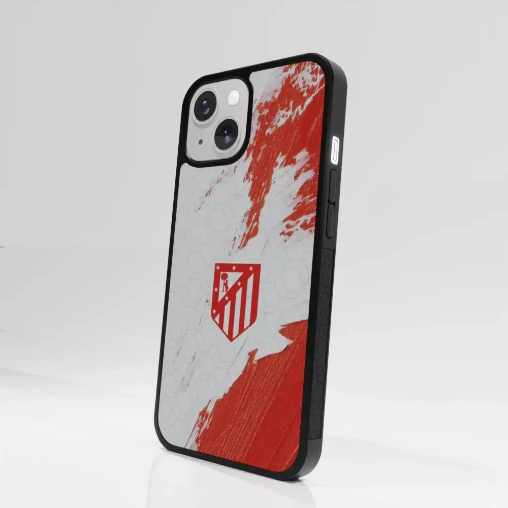 Atletico Madrid Official 3D Phone Case Design Red & White Paint - Image 91