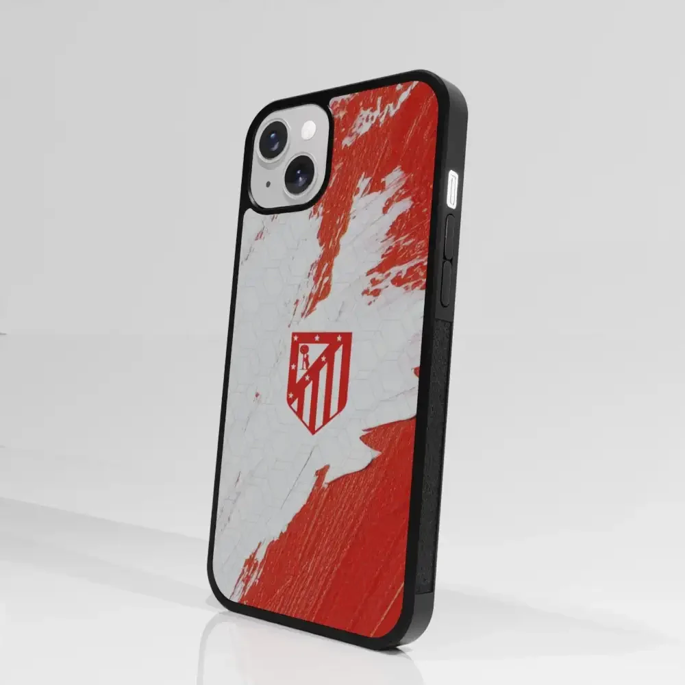 Atletico Madrid Official 3D Phone Case Design Red & White Paint - Image 92