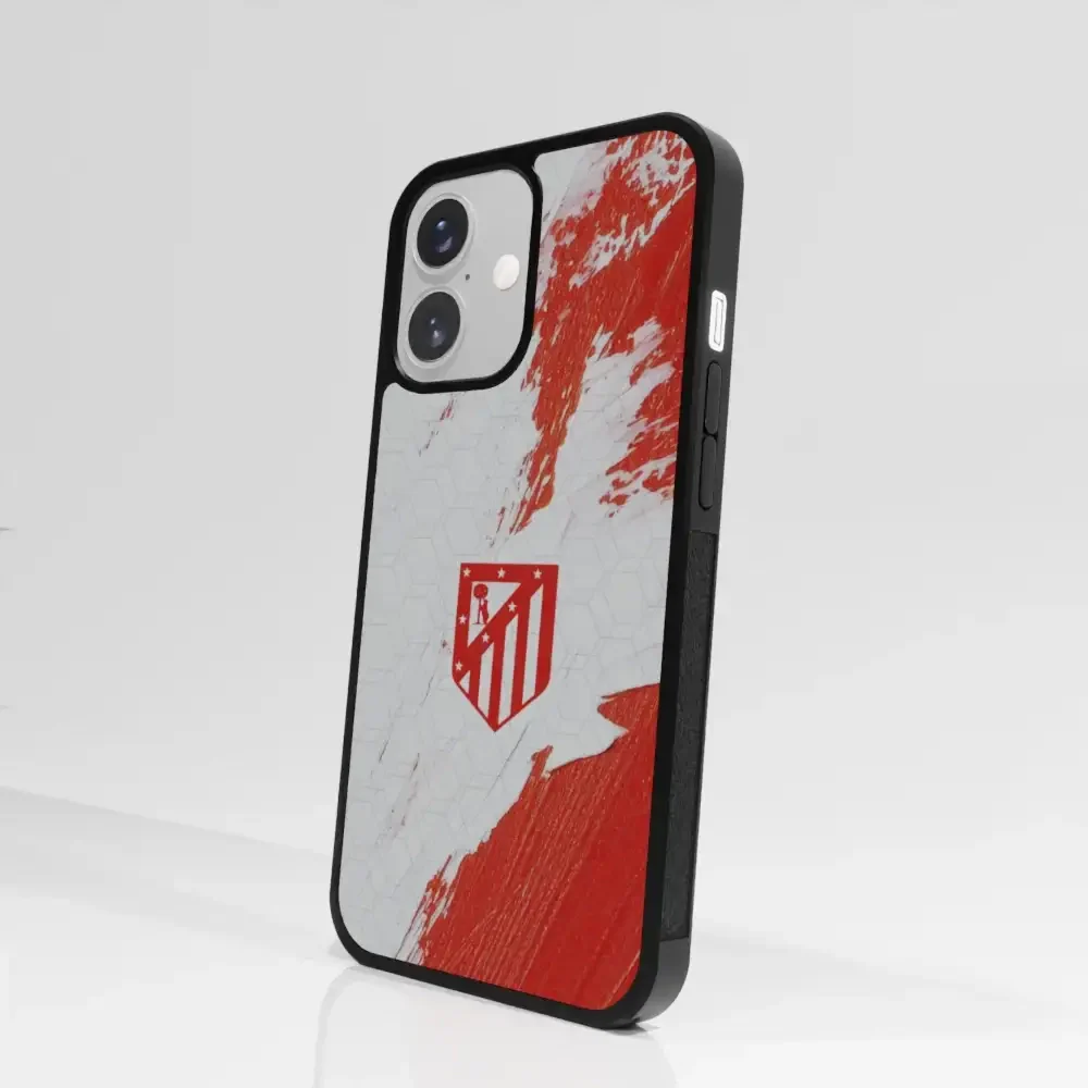 Atletico Madrid Official 3D Phone Case Design Red & White Paint - Image 95