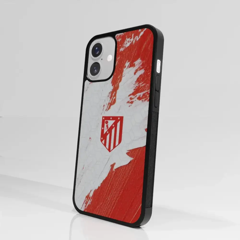 Atletico Madrid Official 3D Phone Case Design Red & White Paint - Image 97