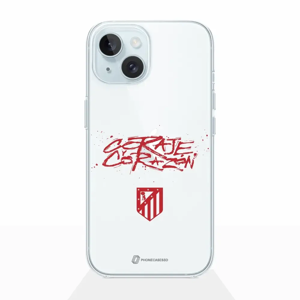 Atletico Madrid Official Clear Phone Case Coraje Corazon Slogan - Image 11